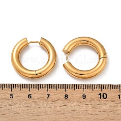 202ステンレススチール研磨フープピアス  316サージカルステンレスピン  イオンプレーティング（ip）  ゴールドカラー  26x5mm  ピン：1mm&nbsp;EJEW-M106-02G-05