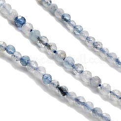 天然石アクアマリンビーズ連売り  多面カットラウンド  2mm  穴：0.5mm  約175~233個/連  15.16''~15.35''（38.5~39センチメートル）&nbsp;LS-G-RM2025-A17-2mm