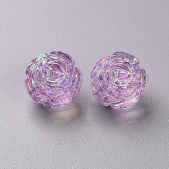透明なアクリルビーズ  ABカラー  花  スミレ  18x16.5mm  穴：2.5mm&nbsp;X-TACR-S154-31C-935