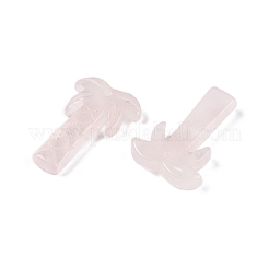 天然ローズクォーツココナッツツリーペンダント  ヤシの木のチャーム  27~28x19~22x5~6mm  穴：1.2~1.5mm&nbsp;G-N342-02I
