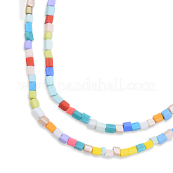 Opaque Spray Painted Glass Bead Strands&nbsp;GLAA-N047-05B