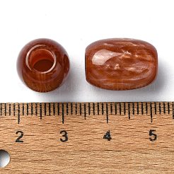レジンヨーロピアンビーズ  大きな穴バレルビーズ  シエナ  16x12x12mm  穴：5mm&nbsp;RESI-U008-04F