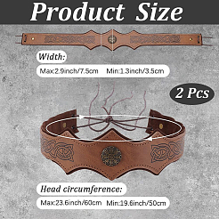 PU Leather & Alloy Headbands Hair Accessories for Women Girls&nbsp;OHAR-CL0001-03