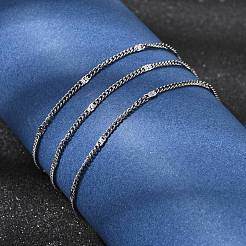 12mm 304ステンレススチール製テクスチャードツイストチェーンネックレス（男女兼用）1.8個  変色なし  ステンレス鋼色  17.72インチ（45cm）  1.8 mm幅  50mmエクステンダーチェーン&nbsp;NJEW-H093-20P-03