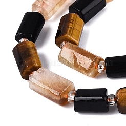 Natural Mixed Obsidian & Citrine & Tiger Eye Strands&nbsp;G-Q614-01A-05