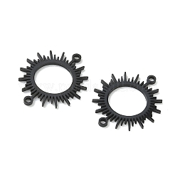 304ステンレススチール中空コネクタチャーム  イオンプレーティング（ip）  太陽  ブラック  16x19x1mm  穴：1.2mm&nbsp;STAS-P332-12B