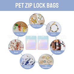 40Pcs Rectangle Glitter Holographic Plastic Resealable Packaging Bags&nbsp;ABAG-TA0001-97B-03