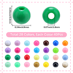 1120Pcs 28 Styles Opaque Plastic Acrylic Beads&nbsp;KY-SP0001-37
