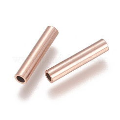 イオンプレーティング（IP）304ステンレス鋼チューブビーズ  ローズゴールド  15x3mm  穴：2mm&nbsp;STAS-L216-23F-RG