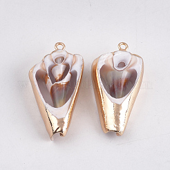 Electroplate Spiral Shell Pendants&nbsp;SSHEL-T008-09