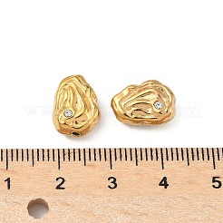 304ステンレススチールクリスタルラインストーンビーズ  18KGP本金メッキ  オーバル  13x9.5x6mm  穴：1.2mm&nbsp;STAS-U050-01F-G