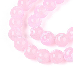 ペイントガラスビーズを焼く  ラウンド  パールピンク  8~8.5mm  穴：1~1.2mm&nbsp;X1-DGLA-N015-8mm-02
