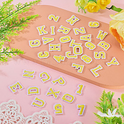 36Pcs 2 Sets 2 Styles Letter A~Z & Number 0~9 Polyester Embroidery Sew On Patches Sets&nbsp;PATC-TA0001-55D