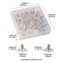 60Pcs 2 Style 304 Stainless Steel Ear Nuts&nbsp;STAS-YW0001-34