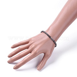 ナチュラルマップストーンストレッチブレスレット  非磁性の合成ヘマタイトビーズで  2-1/8インチ（5.5cm）&nbsp;BJEW-JB04677-02