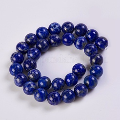 天然石ラピスラズリビーズ連売り  ラウンド  12~13mm  穴：1mm  約32個/連  15.1インチ&nbsp;G-K254-01-12mm
