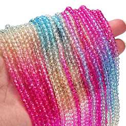 Transparent Painted Glass Beads Strands&nbsp;X1-DGLA-A034-T3mm-A14