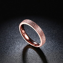 完璧なデザインの女性用ステンレススチールリング  ローズゴールド  usサイズ7（17.3mm）&nbsp;RJEW-BB15720-7RG