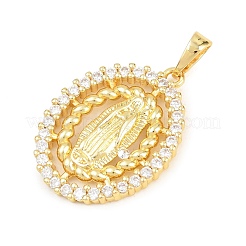 Religion Brass Micro Pave Clear Cubic Zirconia Pendants&nbsp;KK-D258-38G-03