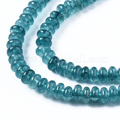 天然石アクアマリンビーズ連売り  染め  ロンデル  4~5x2mm  穴：0.8mm  約155~160個/連  14.96~15.35インチ（38~39cm）&nbsp;G-S366-118