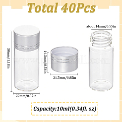 40Pcs Clear Glass Bottles Bead Containers&nbsp;CON-SC0001-15A-02