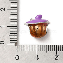 Halloween Brass Enamel European Beads&nbsp;KK-A203-04B-P