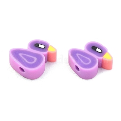 手作り樹脂粘土ビーズ  アヒル  ミックスカラー  9.5x11x4mm  穴：1.8mm&nbsp;CLAY-C001-02