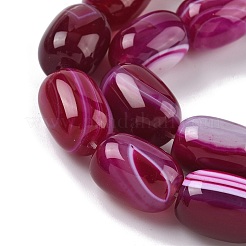 Natural Banded Agate/Striped Agate(Dyed & Heated) Beads Strands&nbsp;G-H324-01I