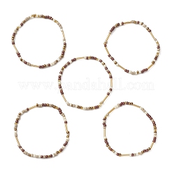 5Pcs Glass Seed Beaded Stretch Bracelets Set&nbsp;BJEW-JB09576
