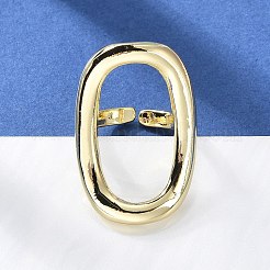 真鍮オープンカフリング  女性用中空オーバルリング  カドミウムフリー＆鉛フリー  18KGP本金メッキ  3~31mm  内径：16.8mm&nbsp;RJEW-Q778-19G