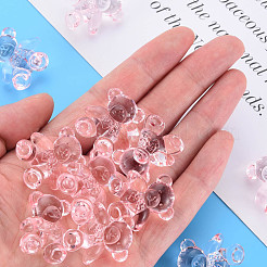 透明なアクリルビーズ  クマ  ピンク  26.5x24.5x15mm  穴：3mm  約135個/500g&nbsp;MACR-S373-71-B07