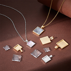DIY Blank Square Pendant Making Kit&nbsp;DIY-UN0005-46