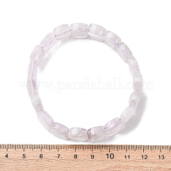 女性用オーバル天然アメジストビーズストレッチブレスレット  ビーズ：16x11mm  内径：2-3/8インチ（6cm）&nbsp;BJEW-Z149-03