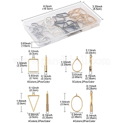 38Pcs 19 Styles Alloy Open Back Bezel Pendants&nbsp;FIND-FS0003-61