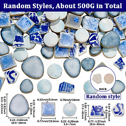500G 4 Styles Handmade Porcelain Cabochons&nbsp;PORC-SP0001-25
