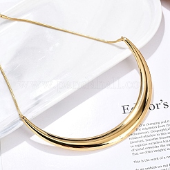 304 Stainless Steel Arc Shaped Pendant Snake Chain Necklaces for Women&nbsp;NJEW-B122-03G