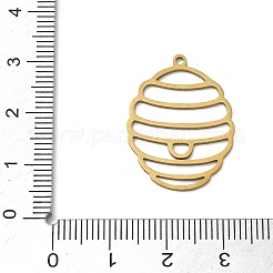 ステンレスペンダント201個  ハニカムチャーム  切り取る  ゴールドカラー  26.5x20x1mm  穴：1.4mm&nbsp;SA-CBA0460-03G