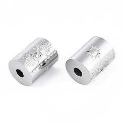 316サージカルステンレスビーズ  クリスタルラインストーン付き  コラム  ステンレス鋼色  8x6mm  穴：1.8mm&nbsp;X-STAS-N097-072P