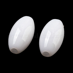 不透明なアクリルビーズ  ライス  ホワイト  12x6mm  穴：1.6mm  約2080個/500g&nbsp;SACR-L007-007A