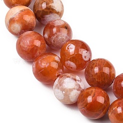 ファイヤーアゲートクラックルビーズ連売り  ラウンド  染め＆加熱  12mm  穴：1mm  約33個/連  15.43~15.55''（39.2~39.5センチメートル）&nbsp;G-G163-A01-04