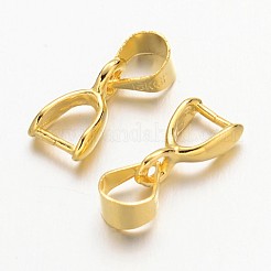 真鍮のアイスピックピンチベイル  カドミウムフリー＆鉛フリー  金色  長さ10mm  5.5 mm幅  厚さ3mm  4×長インナー  内幅3.5mm  ピン：0.8mm&nbsp;X-IFIN-KK08-G