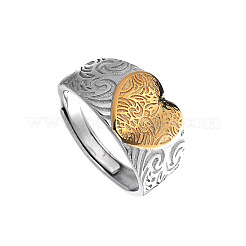 Heart Adjustable Brass Finger Rings&nbsp;WG5155F-01