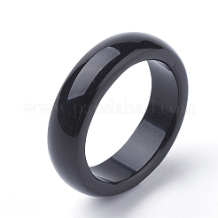 天然瑪瑙指輪  染め＆加熱  ブラック  6mm  内径：17~19mm&nbsp;G-S279-42A-01