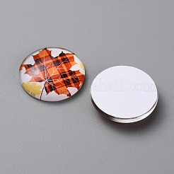 Autumn Theme Glass Cabochons&nbsp;GGLA-WH0002-006