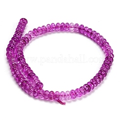 染色された天然石風ガラスビーズの連  ロンデル  パープル  8~8.5x4.5~5mm  穴：1.2mm  約79個/連  14.57''（37センチメートル）&nbsp;GL-Z001-03A-06
