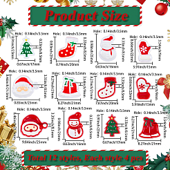 48Pcs 12 Styles Christmas Decorations Theme Opaque Acrylic Bead with Enamel&nbsp;OACR-PA0001-29