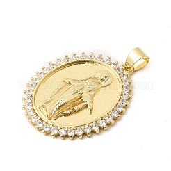 Religion Brass Micro Pave Cubic Zirconia Pendants&nbsp;KK-H267-099G-01