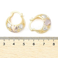 Brass Two Tone Hoop Earrings&nbsp;EJEW-B117-05