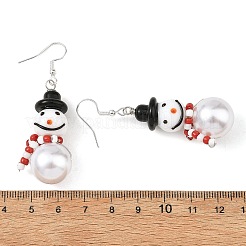 Christmas Handmade Lampwork Dangle Earrings&nbsp;EJEW-JE07516-02
