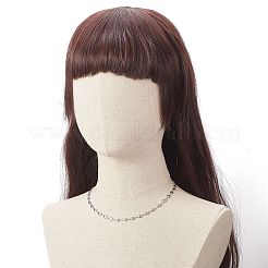 変色しない304ステンレススチール製ハートチェーンネックレス（女性用）  ステンレス鋼色  17-3/4インチ（45cm）&nbsp;NJEW-TA00061